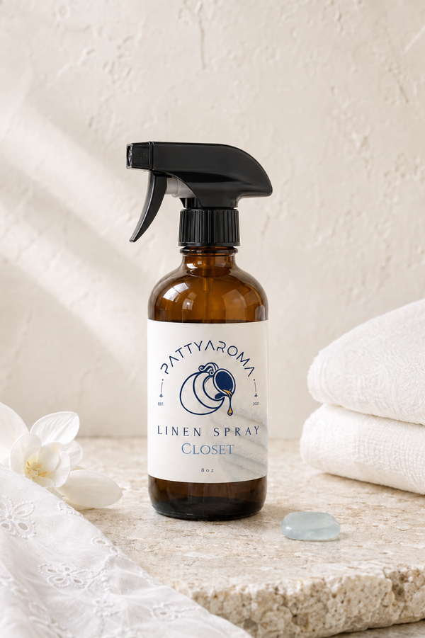 PattyAroma Closet Linen Spray with a fresh, clean fragrance